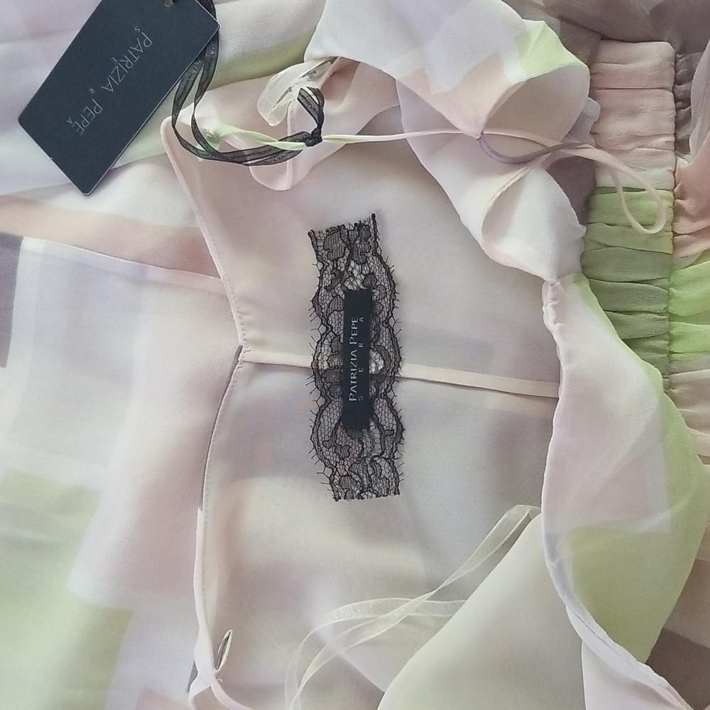 Patrizia Pepe Silk Strap Maxi Dress Blush Cream Pink Size S - Picture 7 of 13